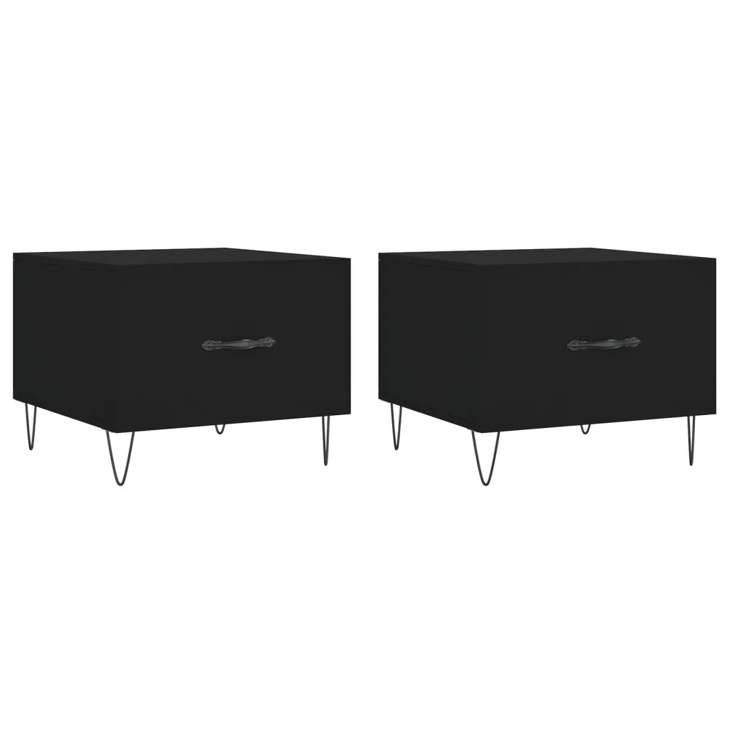 Tavolini da Salotto 2 pz Neri 50x50x40 cm in Legno Multistrato 829383