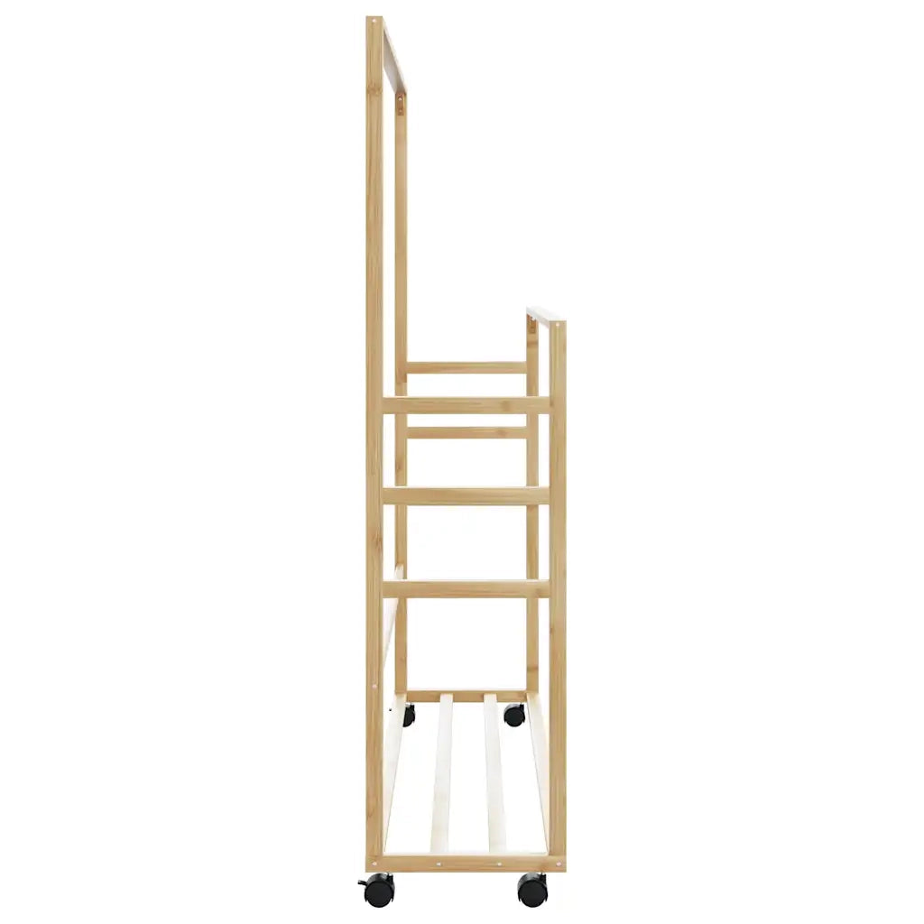 Appendiabiti con Ripiani e Ruote 90x35x155 cm in Bamb¨´ CFW7964375