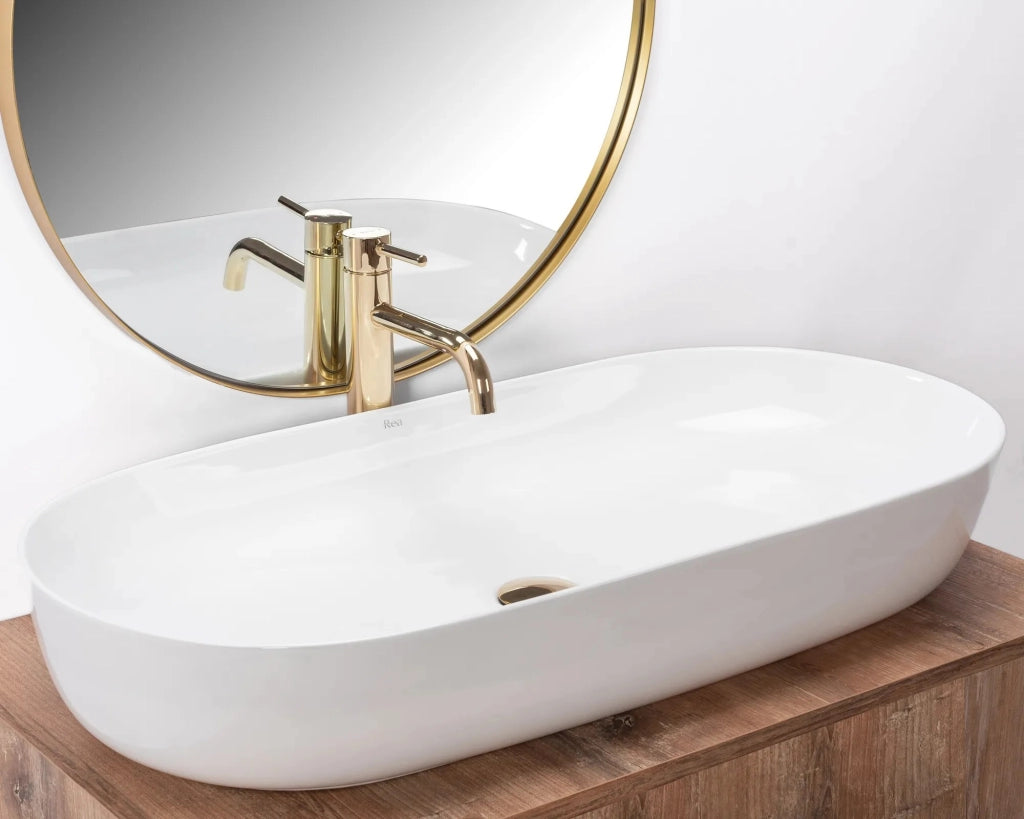 Lavabo Da Appoggio Rea Cleo 81 White