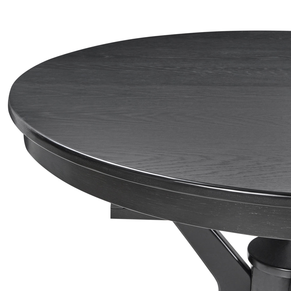 Tavolo da pranzo design retrò rovere nero rotondo di ispirazione retrò design soggiorno sala da pranzo