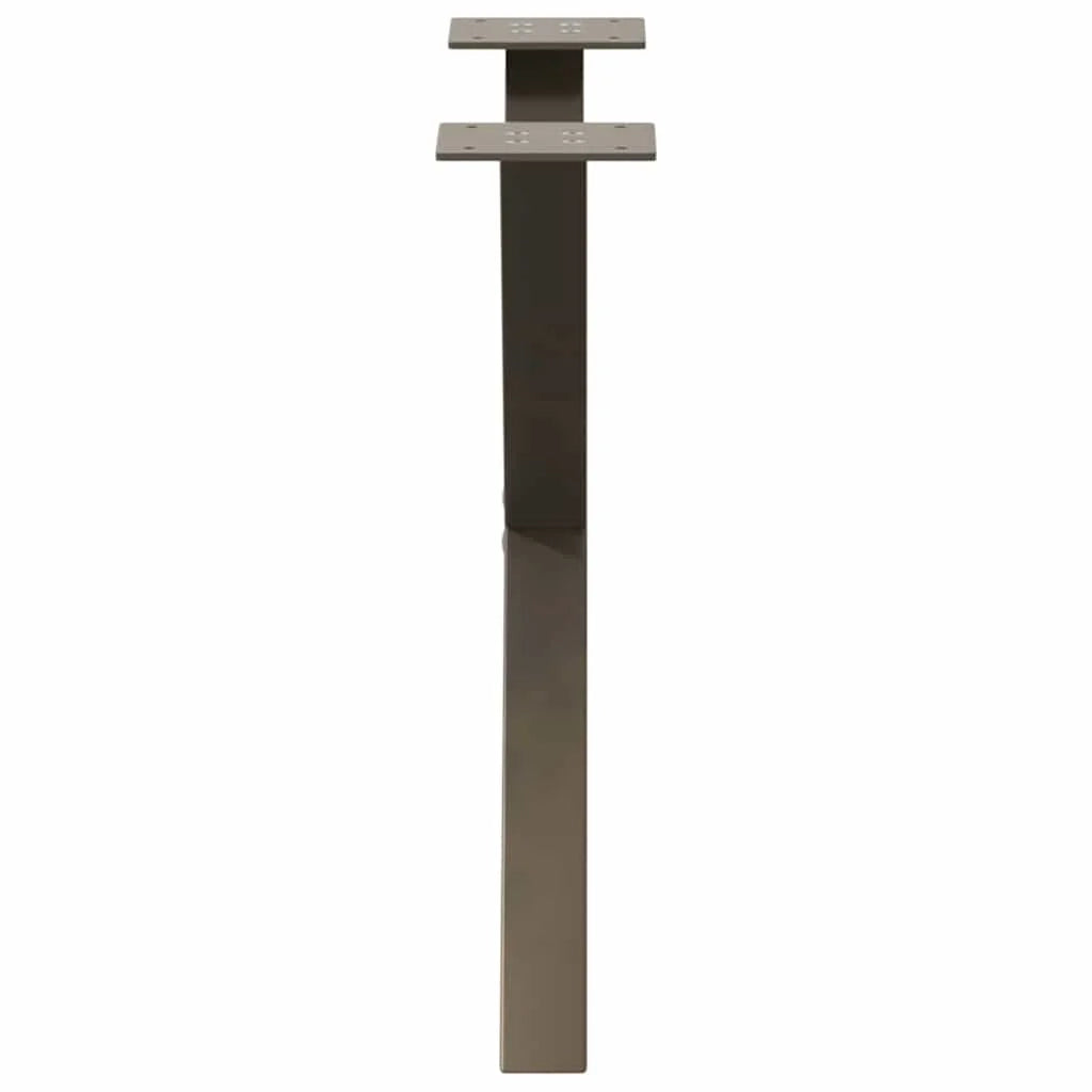 Set di 2 gambe per tavolino da caffè a forma di X 50 x 43 cm con piedini regolabili design moderno acciaio naturale 02_0057172
