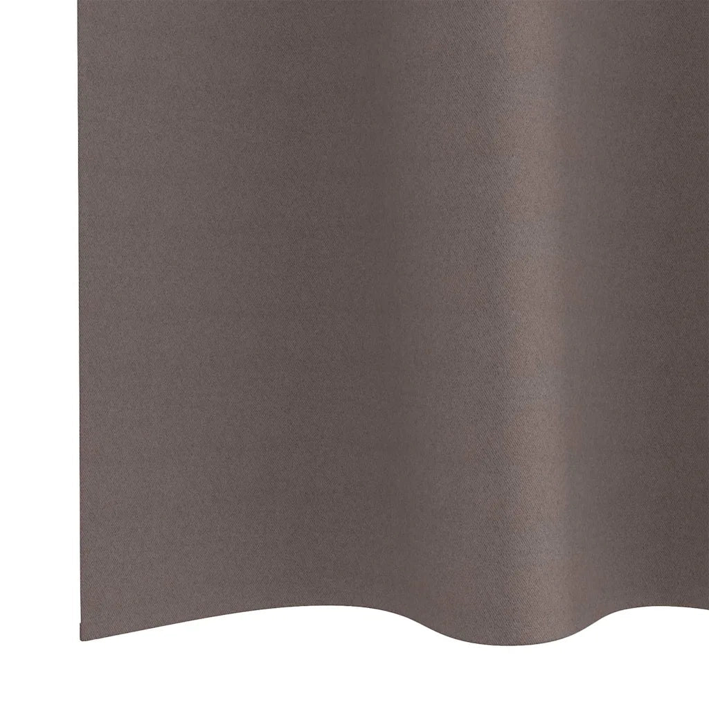 Tende Blackout con Anelli 2 pz Marrone Scuro 245 x 140 cm 4107336