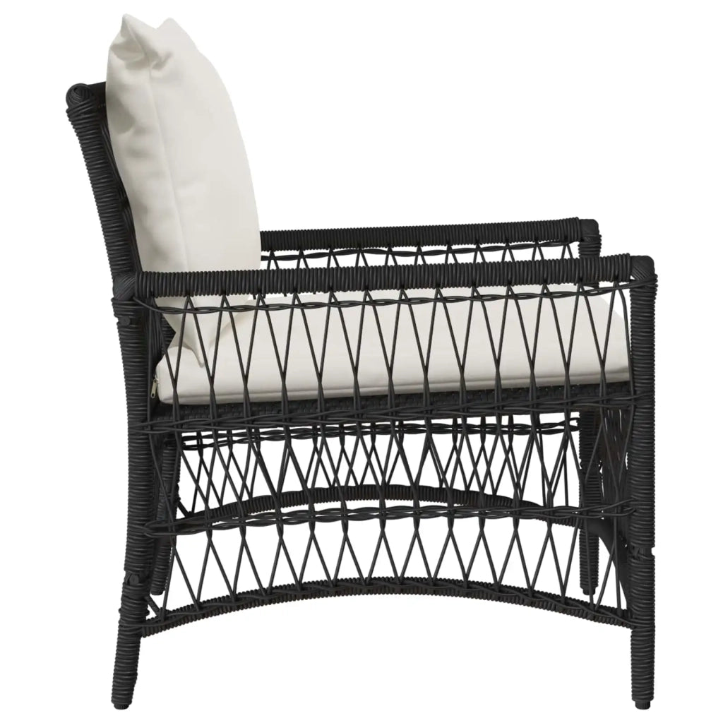 Sedia da Giardino Nero polyrattan 42006217