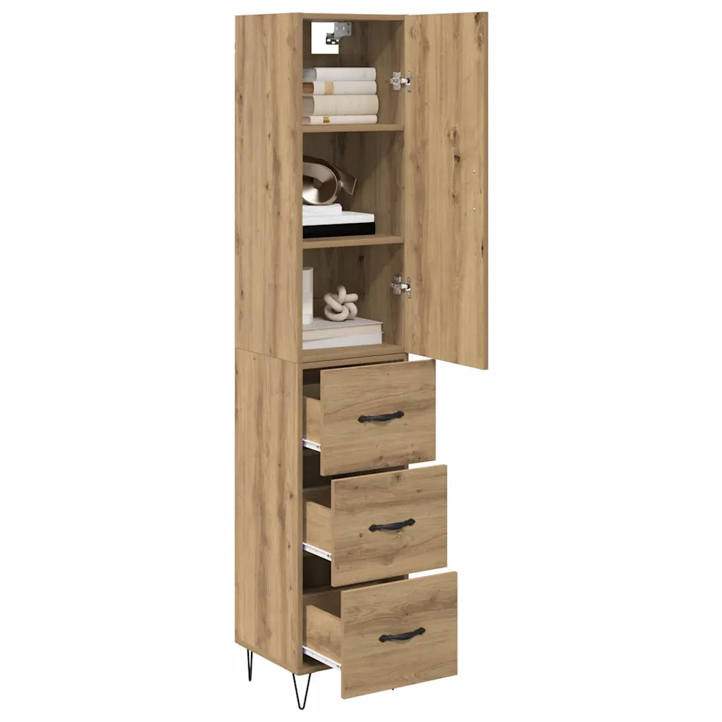 Credenza | Madia | Buffet da pranzo | Armadio da pranzo Rovere artigianale 34,5 x 34 x 90 cm Legno multistrato