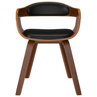 Sedie da Pranzo 2 pz Nere in Legno Curvato e Similpelle cod mxl 7623