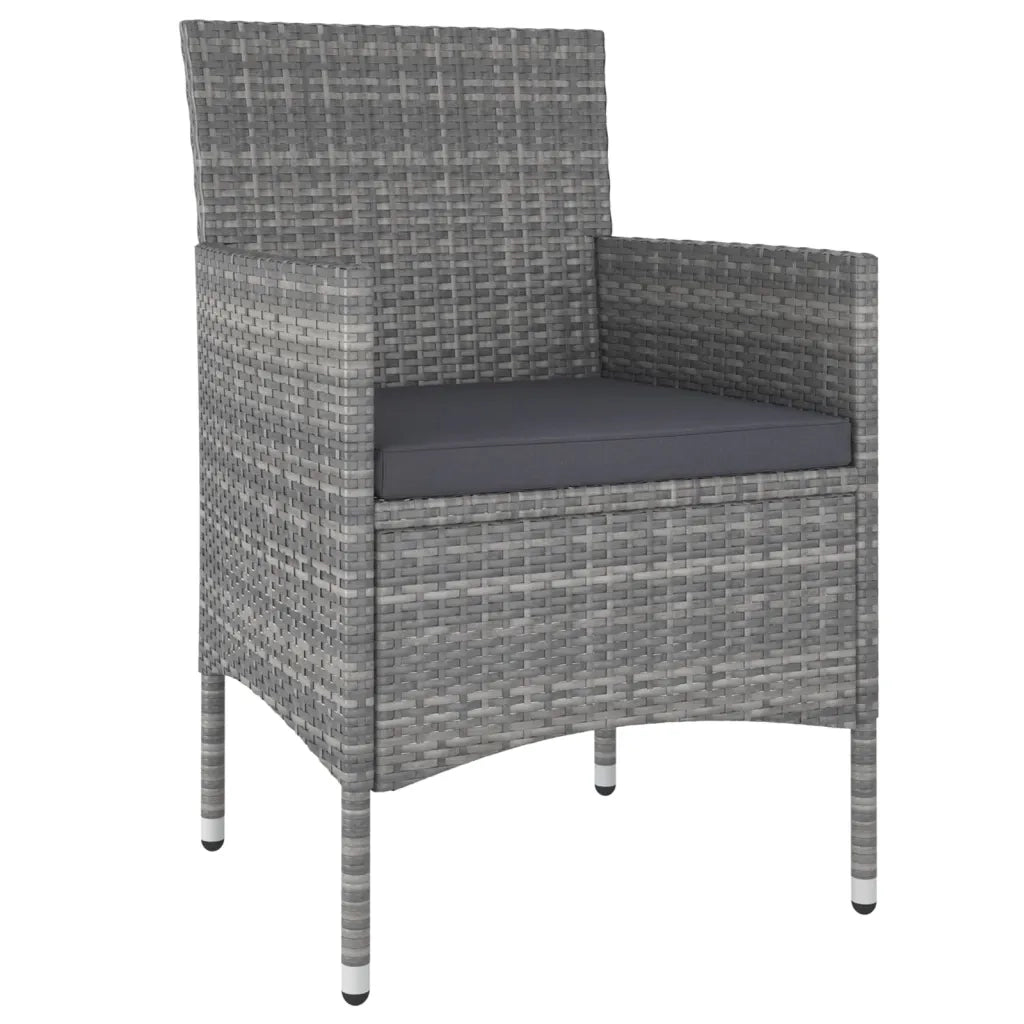 Set Divani da Giardino 5 pz | Set Salotto da Giardino in Polyrattan Grigio