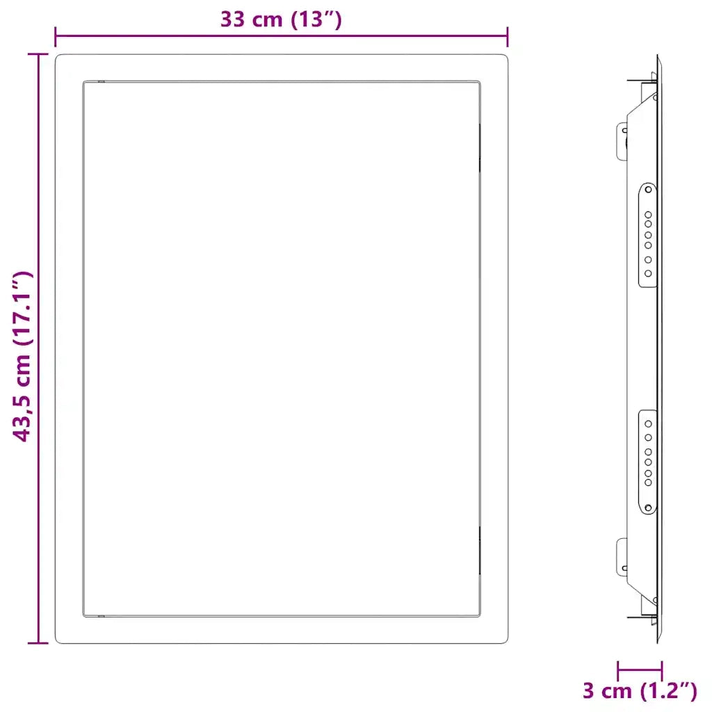 vidaXL Pannello di Accesso Bianco 30 x 40 cm Acciaio