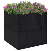 Fioriera da Giardino-Vaso da Esterno-Contenitore per Piante Nero 80x80x80 cm in Polyrattan