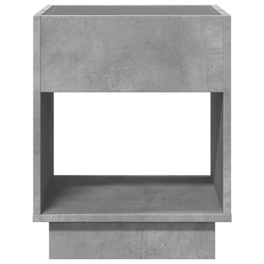 vidaXL Comodino con LED Infinity Grigio Cemento 40x40x50 cm