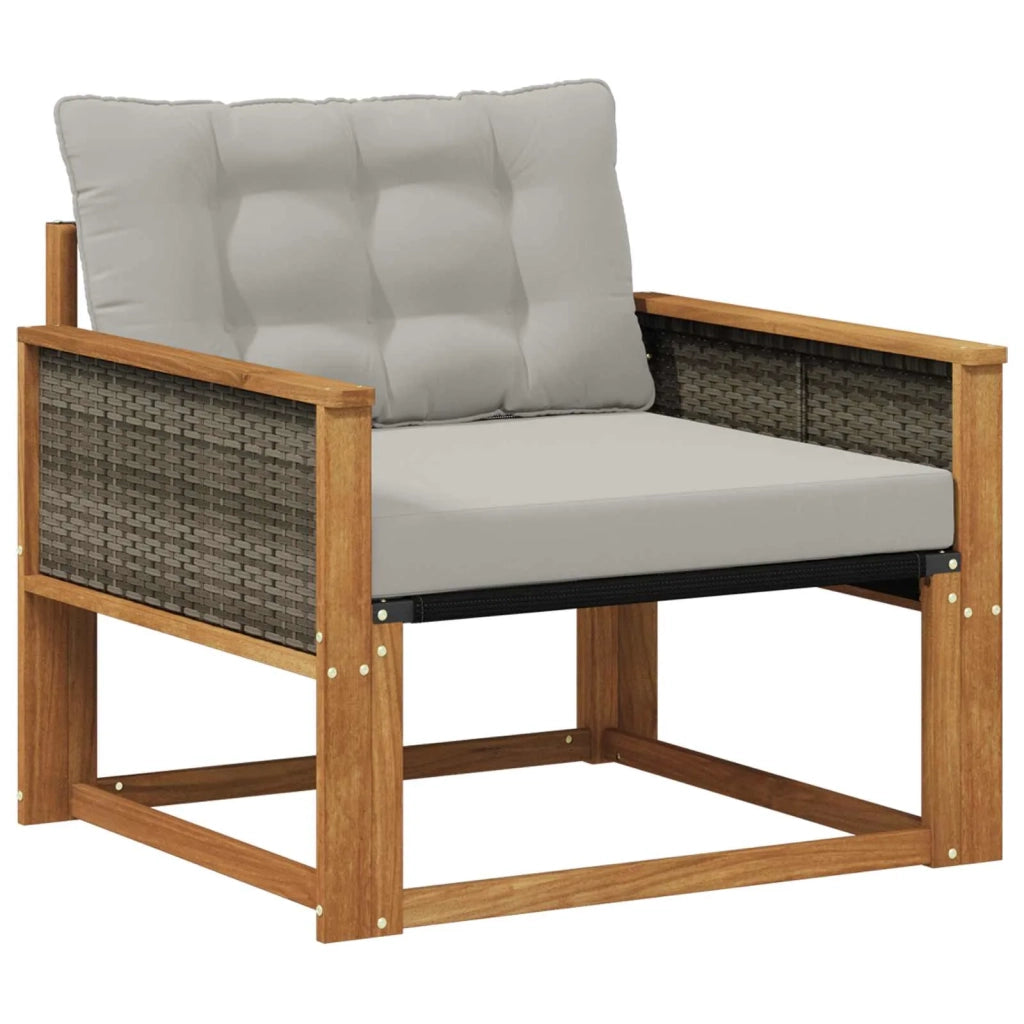 Set di divani da esterno-Sofa da giardino Legno di Acacia Massello e Textilene 365342