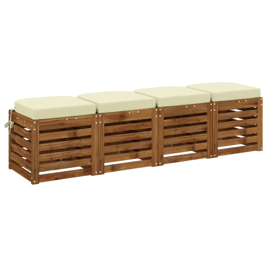 Cuscini per sedile a 4 pezzi SOEST 4 pcs 100% Poliestere Crema 945200