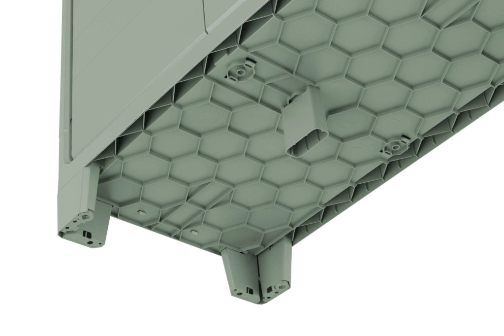 Armadio da esterno Quesnel, Mobile outdoor, Mobiletto giardino multiuso, Made in Italy, 80x44 h182 cm, Grigio e Verde