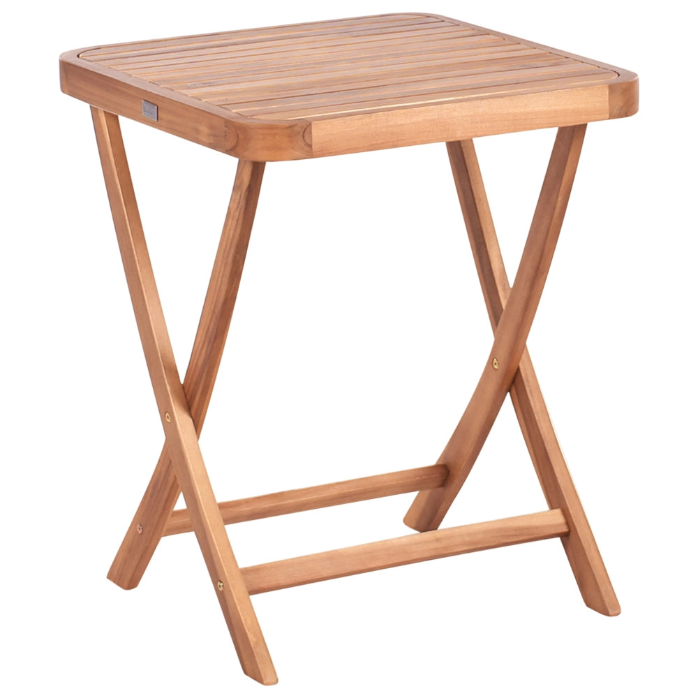 Set da balcone 3 pezzi marrone in legno di acacia massiccio certificato 2 sedie e tavolo da tè pieghevole a doghe