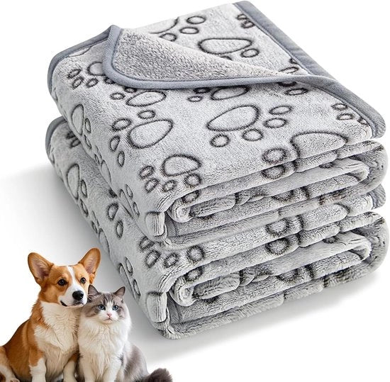 Deken per Cani, Fleece Deken Ghiaccio, 104 x 76 cm, Deken per Cuccioli, Protezione Divano, Deken per Cani, Deken per Cani di Medio Taglia