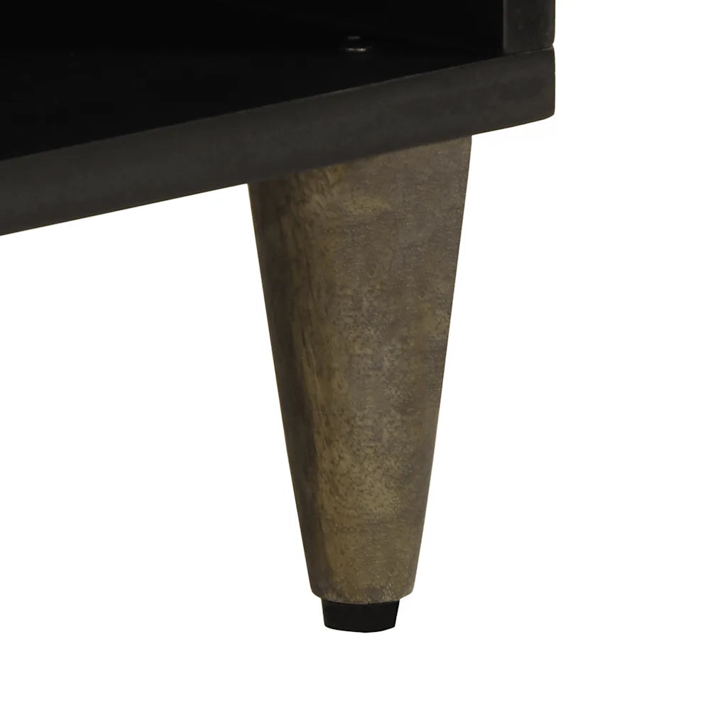 vidaXL Mobile Porta TV Nero 100x33x46 cm in Legno Massello di Mango