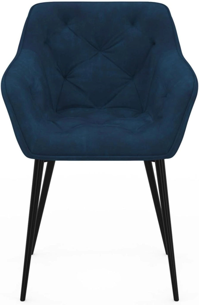 Lot de 6 chaises POLGA capitonnées gris foncé pour salle à manger