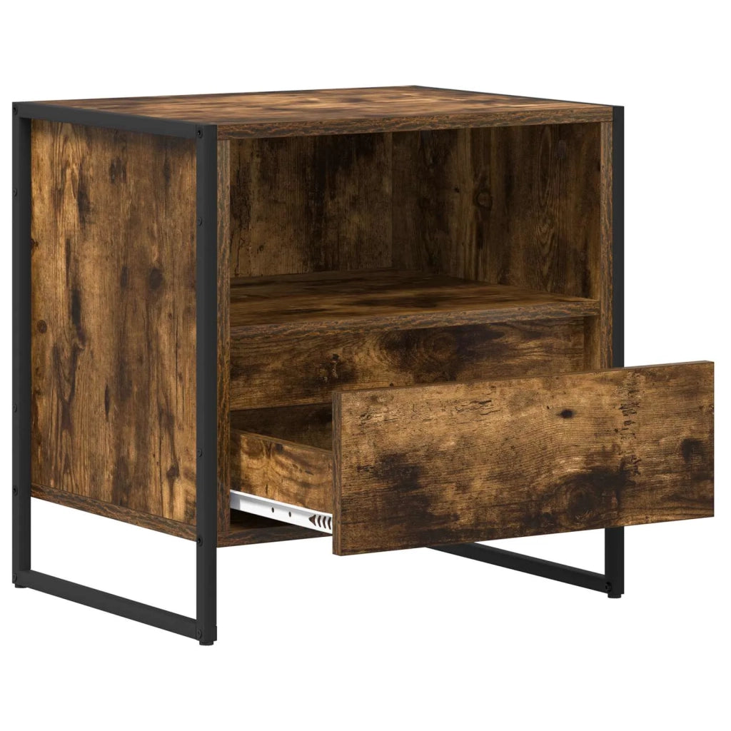 Comodino | Armadio da Notte | Mobiletto da notte Quercia Fumosa 50 x 39,5 x 50 cm Legno multistrato