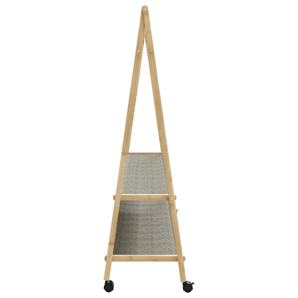 Appendiabiti con Ripiani e Ruote 132x45,5x155,5 cm in Bamb¨´ CFW3587534