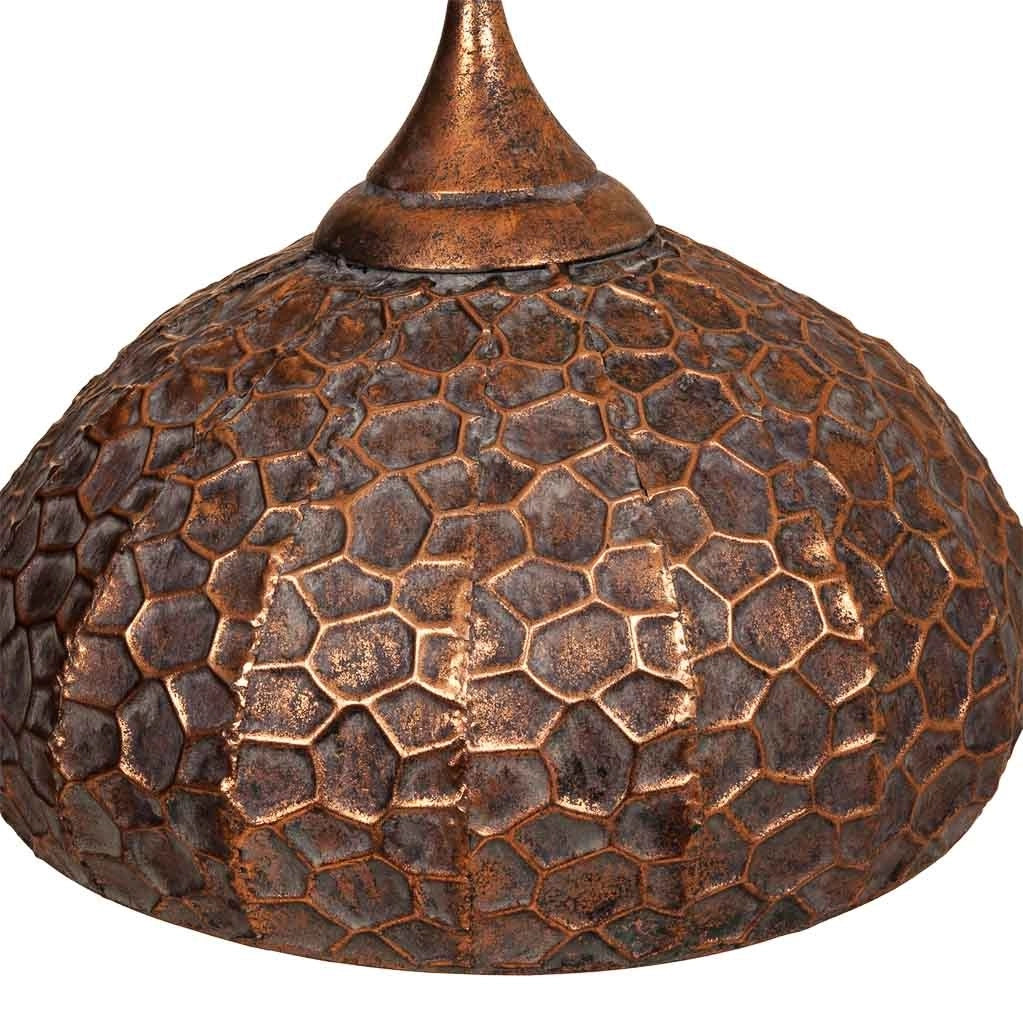 Plafoniera in metallo dorato 49x49x39/100h