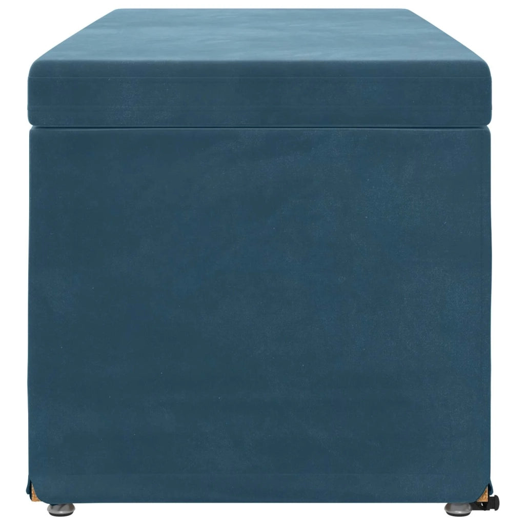 Pouf Blu 101 x 41 x 40 cm Velluto e Legno Ingegnerizzato