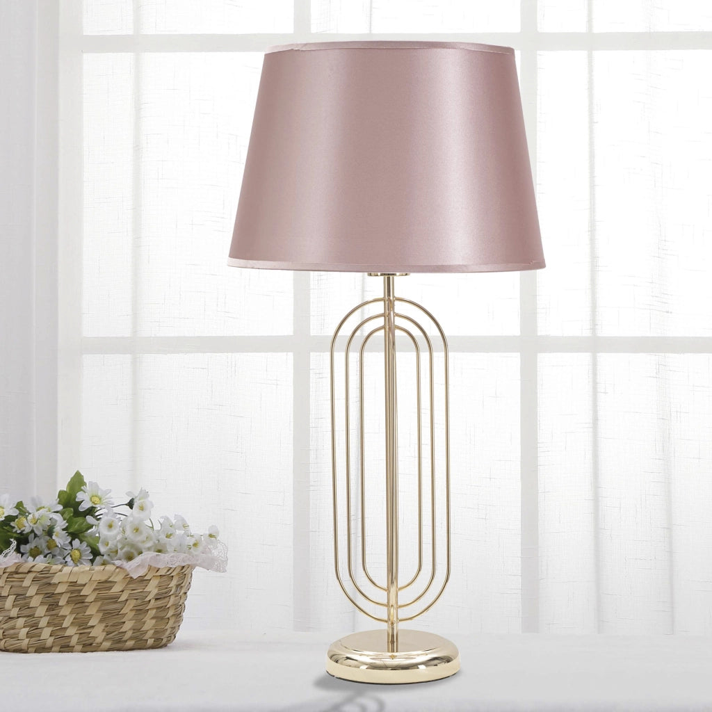 Khajur, Lampada da Tavolo Necessaria 1 Lampadina, Rosa