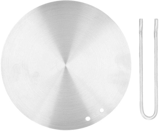 Piastra Induttiva 17,5 cm - Acciaio Inossidabile - Diffusore di Calore - Maniglia di Sicurezza - Adatto per Fornelli a Gas - Duraturo e Efficiente