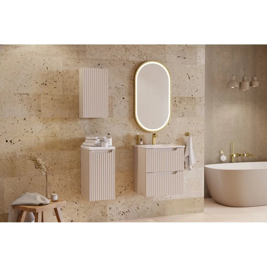 Lavabo da incasso VELOA 60 cm in ceramica bianca lucida compatta