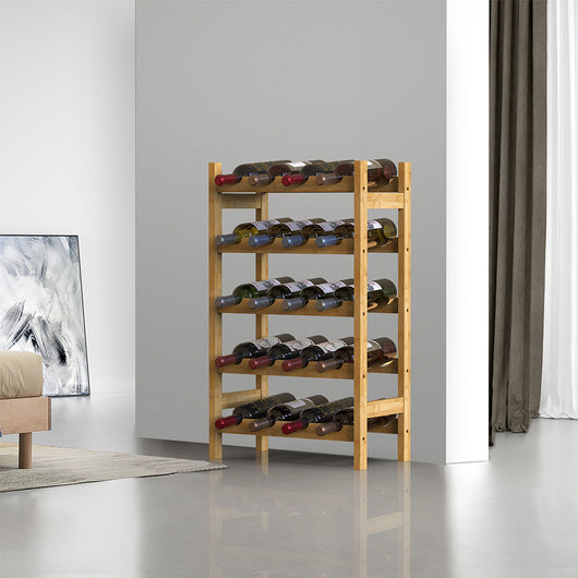 Cantinetta Portabottiglie di Vino  20 Posti in Legno Bambù Naturale