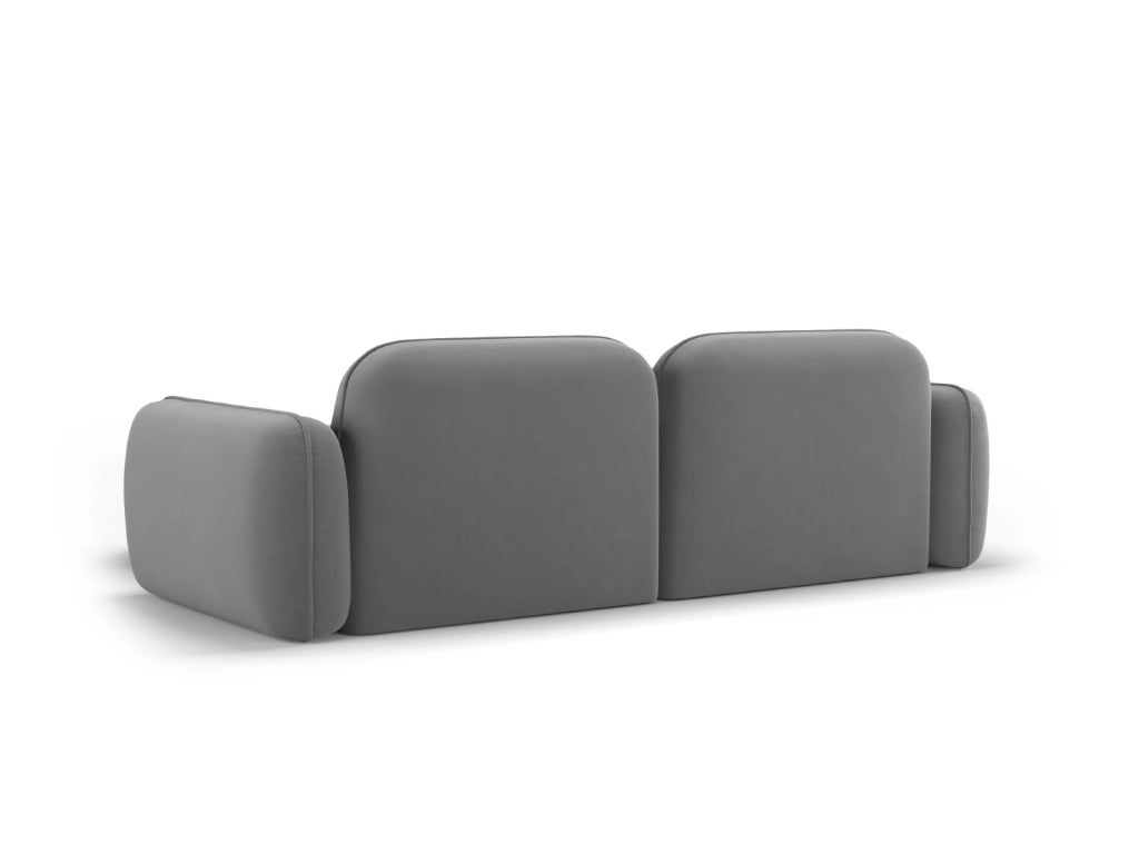 Cosmopolitan Design - Divano angolare modulare destro "Sydney" 3 posti in velluto grigio chiaro 