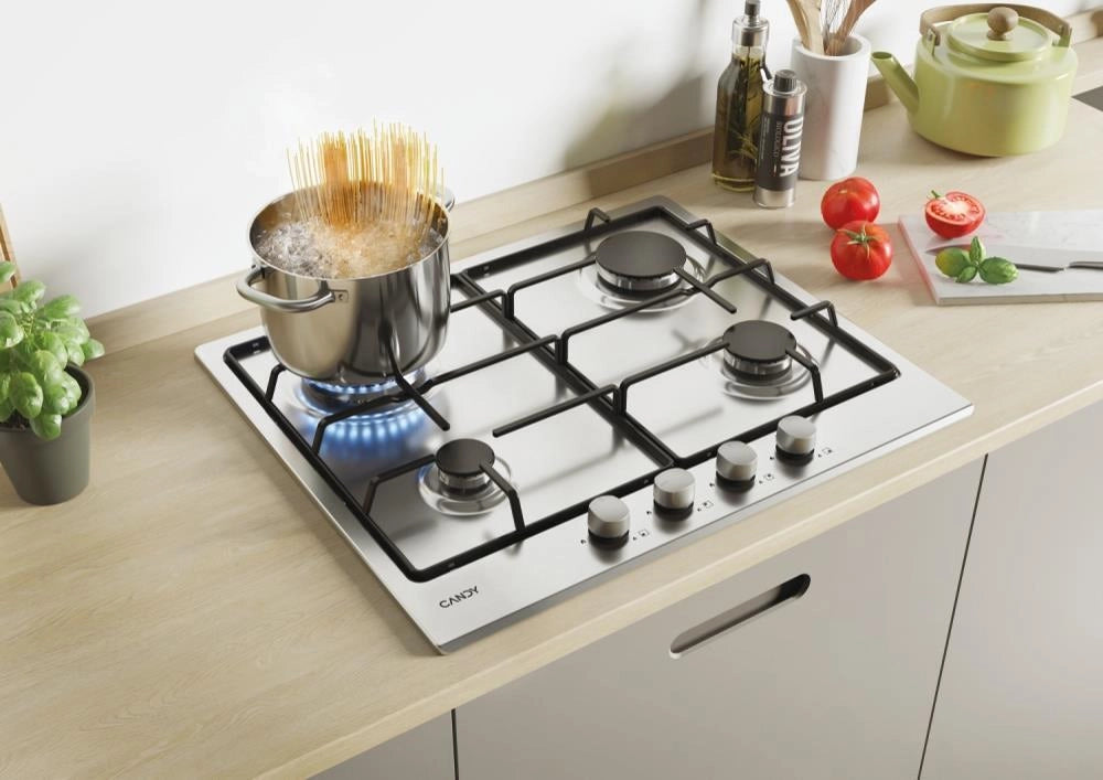 Candy Idea CHW6BR4WX Acciaio inox Da incasso 60 cm Gas 4 Fornello(i)