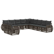 Set Divano da Giardino 11 pcs Grigio e Grigio Scuro polyrattan 3435470