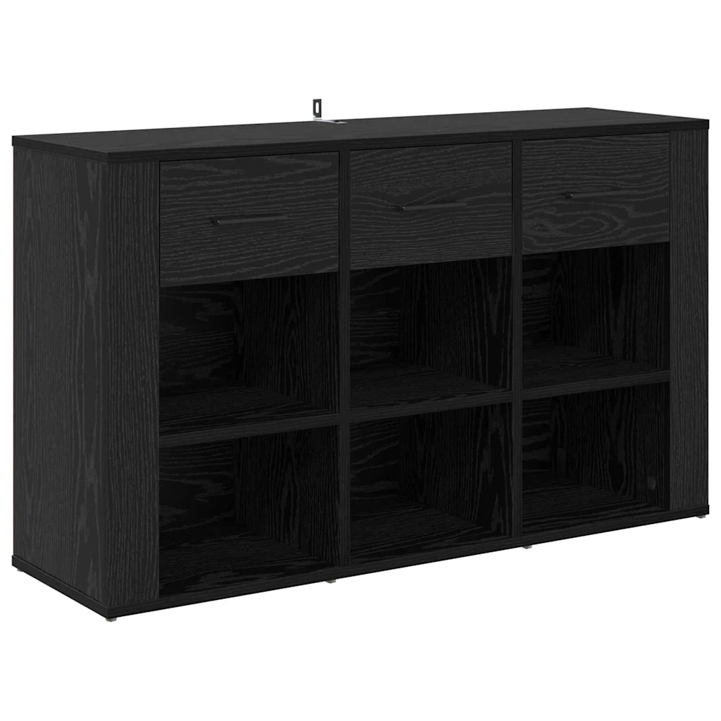 Credenza-Buffet-Armadio da cucina Rovere Nero 100 x 30 x 59,5 cm Legno multistrato