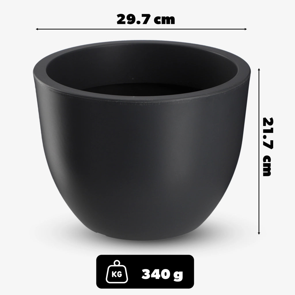 Vaso da fiori KADAX, copertura per vaso da giardino, rotondo, 30 cm, antracite