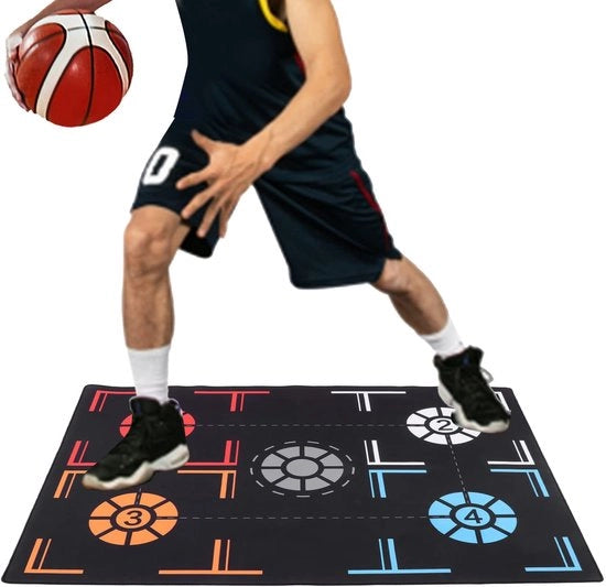 Matrice di allenamento portatile - Cesto antiscivolo per basket - Accessorio per sport adulti - 76x106.7x0.2 cm - Dribbling silenzioso - Matrice di basket portatile