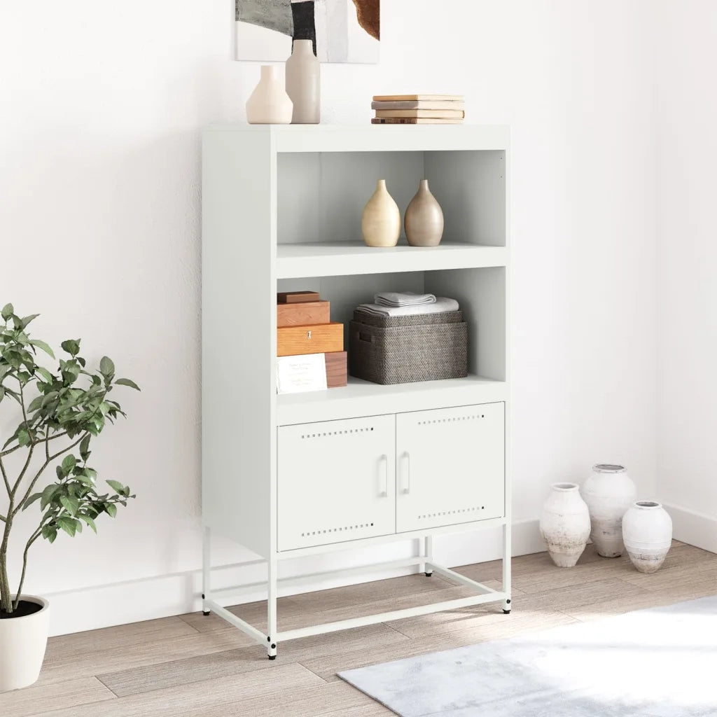 vidaXL Credenza Bianca 68,5x38,5x123,5 cm in Acciaio