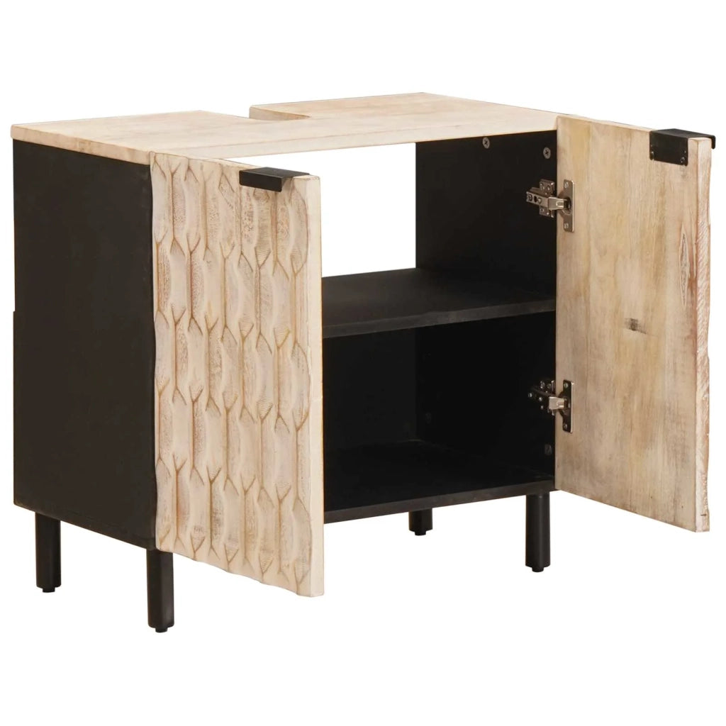 Armadio per Lavabo da Bagno con porta Bianco 62 x 33 x 58 cm