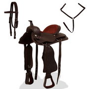 Sella Western Testiera e Pettorale in Vera Pelle 17" Marrone 91349