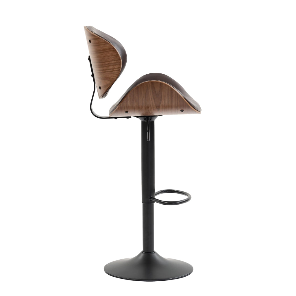 Sgabelli da Bar Girevoli Set 2 ¨C MINIMAL ¨C Seduta in Ecopelle, Schienale Ergonomico, Altezza Regolabile
