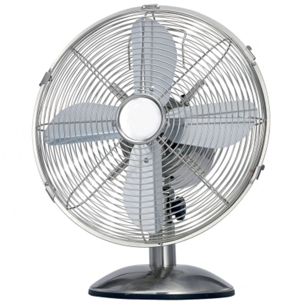 Trade Shop - Ventilatore Industriale Da Tavolo 3 Pale Diametro 30 Cm 3 Velocita' Base Tonda -