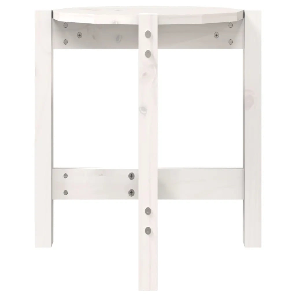 Tavolino da Salotto Bianco Ã˜ 42,5x45 cm Legno Massello di Pino cod mxl 19505