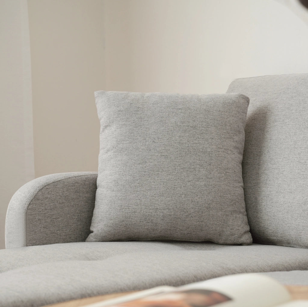 Divano angolare modulare a 3 posti grigio con modulo allungato, compatto e confortevole