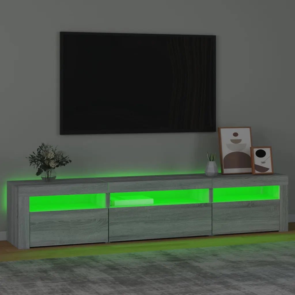 Mobile Porta TV con Luci LED Grigio Sonoma 195x35x40 cm cod mxl 24764