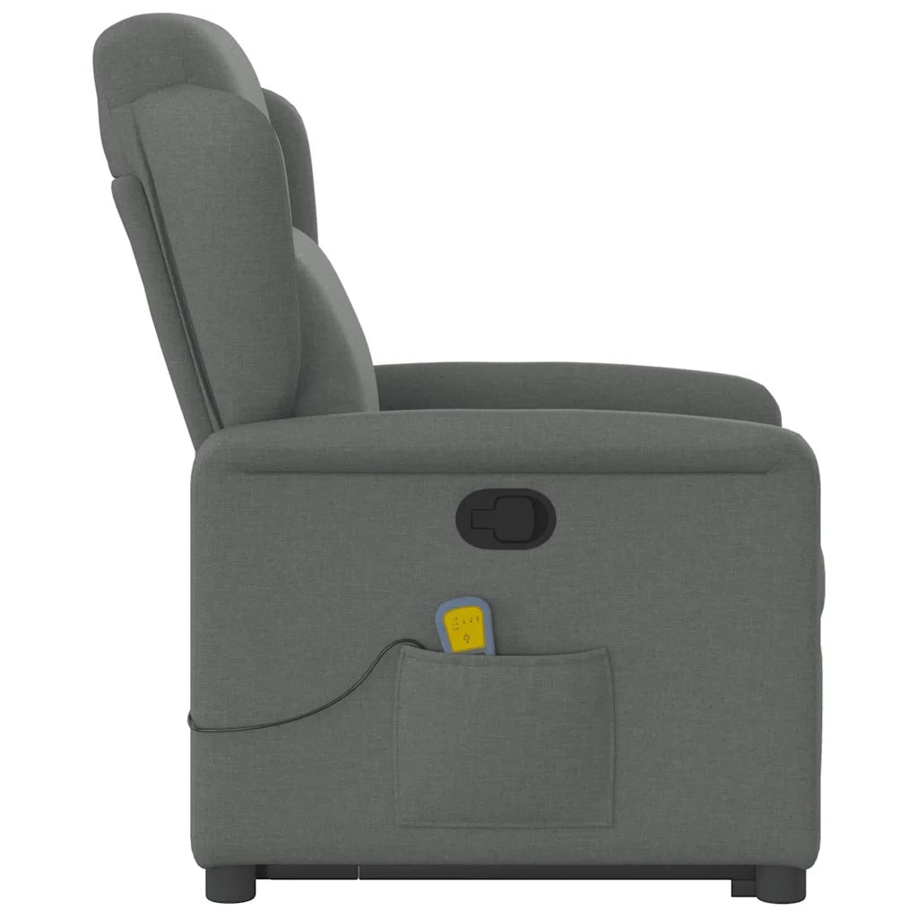 Divano Sedia-Poltrona Alzapersona Massaggi Reclinabile Grigio Scuro Tessuto 774447