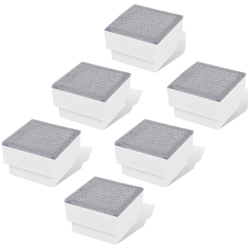 Set di 6 faretti LED da esterno per terra 100 x 100 x 68 mm facile installazione design moderno policarbonato nero 02_0046357