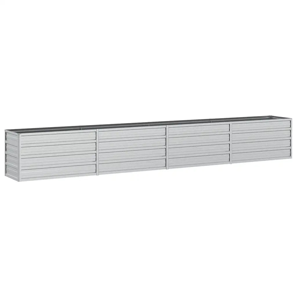 Fioriere | Cassetta per fiori | Letto Rialzato Giardino 320x40x45 cm in Acciaio Zincato Argento