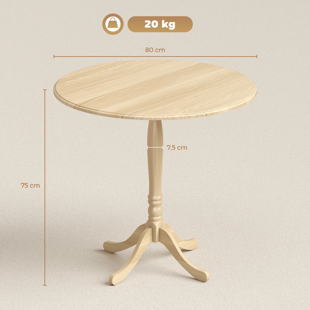 Tavolo da pranzo rotondo per 4 persone ¨C zephmum ¨C legno naturale, acciaio