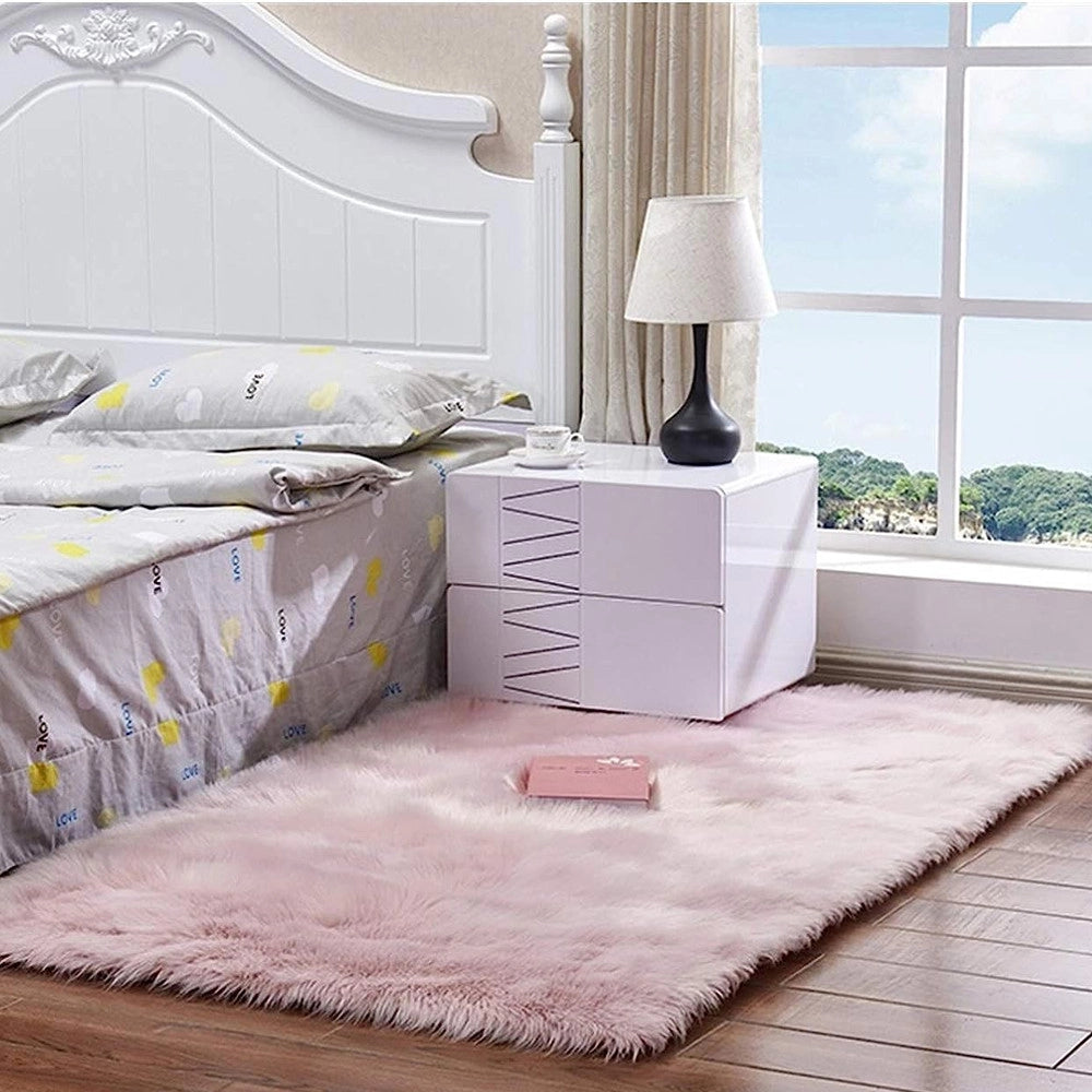 Trade Shop - Tappeto Cute Rettangolare Pelliccia Fluffy Colori Living Camera Letto 120x180 Cm -