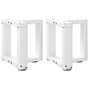 Gambe per Tavolino da CaffÃ¨ a Forma di T 2 pz Bianche 30x25x(30-31) cm Acciaio