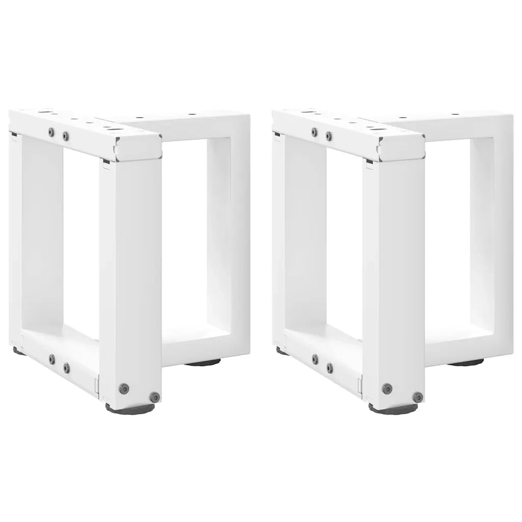 Gambe per Tavolino da CaffÃ¨ a Forma di T 2 pz Bianche 30x25x(30-31) cm Acciaio