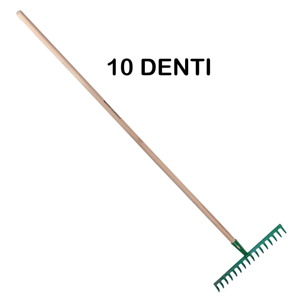 RASTRELLO 10 denti cm 24 - con manico cm. 160  - LIF